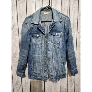 Madewell Jean Jacket XS Denim Trucker Women Classic Button Faded Pocket Distress